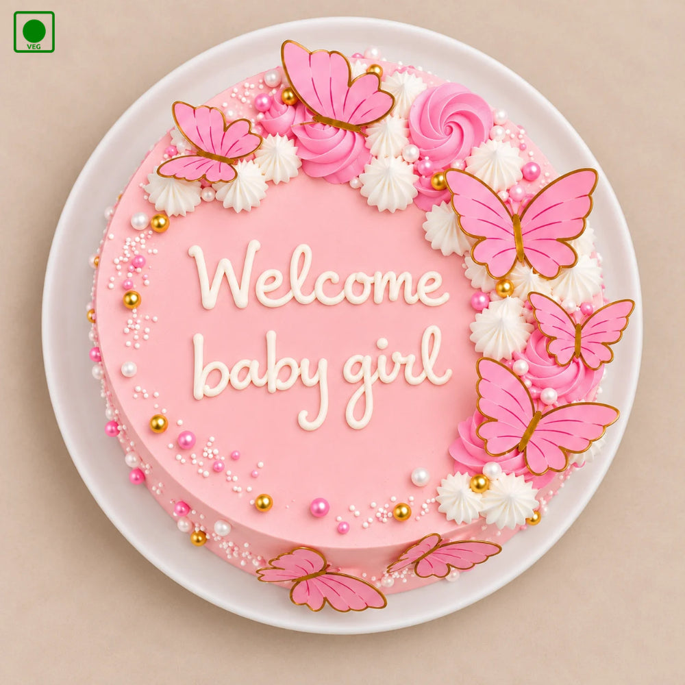 Butterfly Baby Shower Cake - Gurgaon, Delhi & Noida