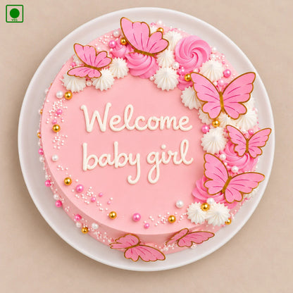 Butterfly Baby Shower Cake - Gurgaon, Delhi & Noida