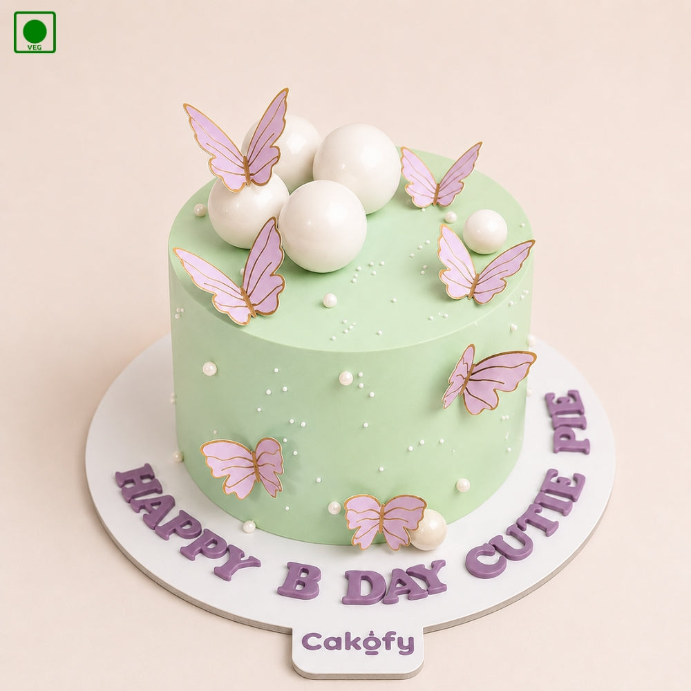Butterfly Pearl Designer Cake - Gurgaon, Delhi & Noida