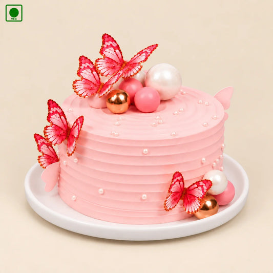 Butterfly Pearl Theme Cake - Gurgaon, Delhi & Noida