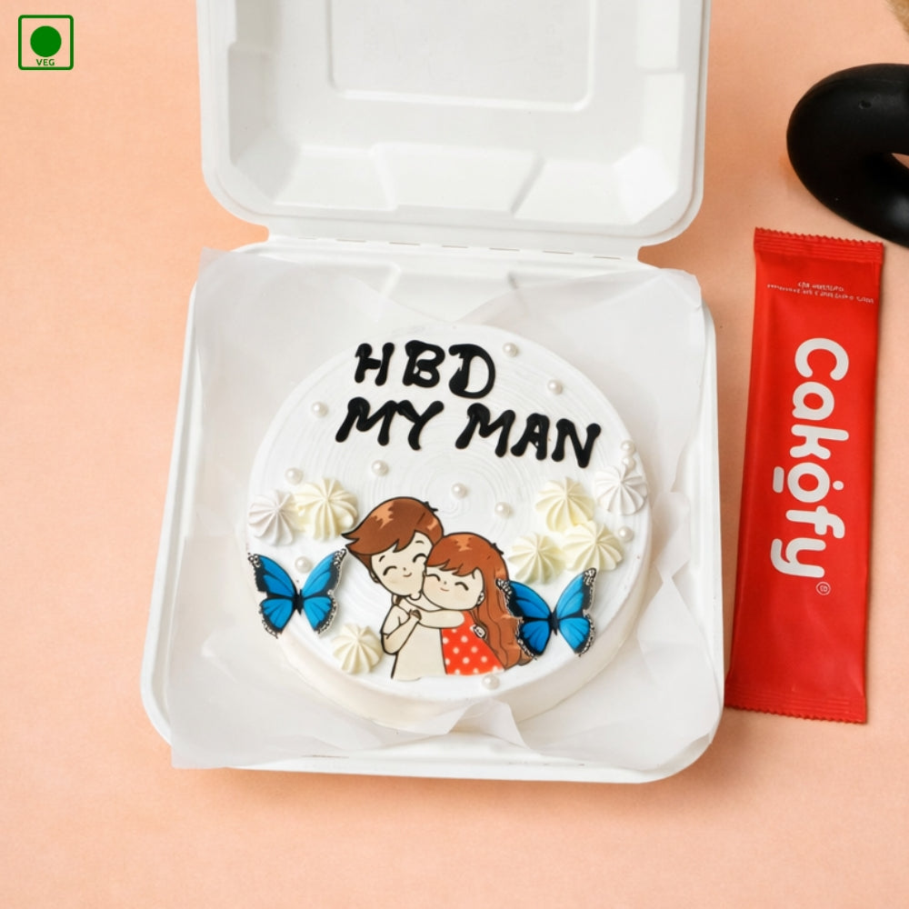 Butterfly Romantic Couple Bento Cake – Gurgaon & Delhi NCR | Cakofy