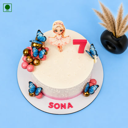 Butterfly & Girl Cake - Gurgaon, Delhi & Noida