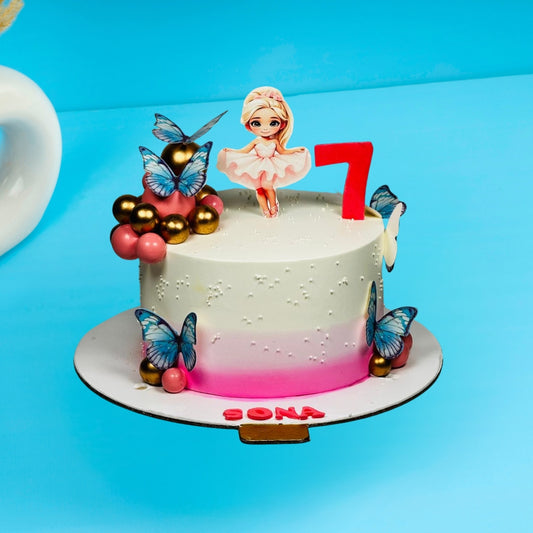 Butterfly & Girl Cake - Gurgaon & Delhi NCR | Cakofy