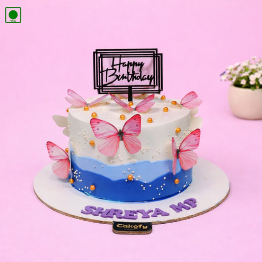 Butterfly Pearl Cake - Gurgaon & Delhi NCR | Cakofy
