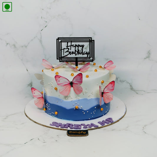 Butterfly Pearl Cake - Gurgaon & Delhi NCR | Cakofy