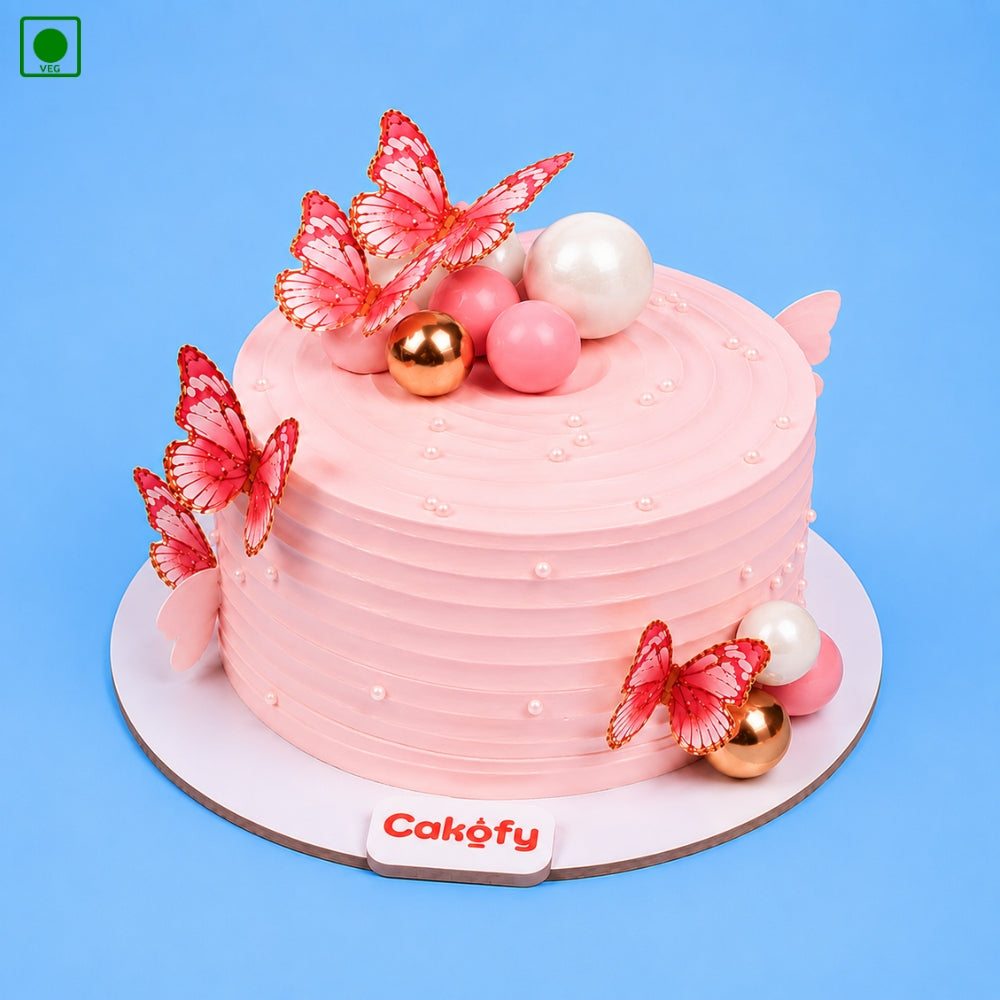 Butterfly Pearl Theme Cake - Gurgaon, Delhi & Noida