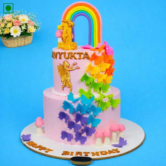 Butterfly Rainbow Designer Cake – Gurgaon & Delhi NCR | Cakofy