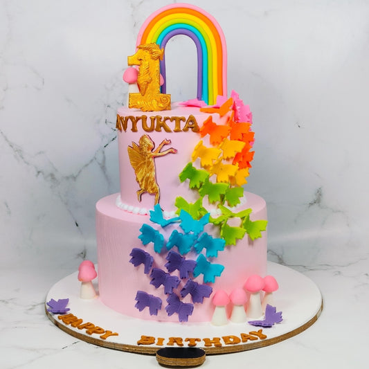Butterfly Rainbow Designer Cake – Gurgaon & Delhi NCR | Cakofy