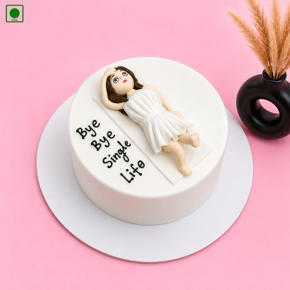 Bye Bye Single Life Cake - Gurgaon, Delhi & Noida