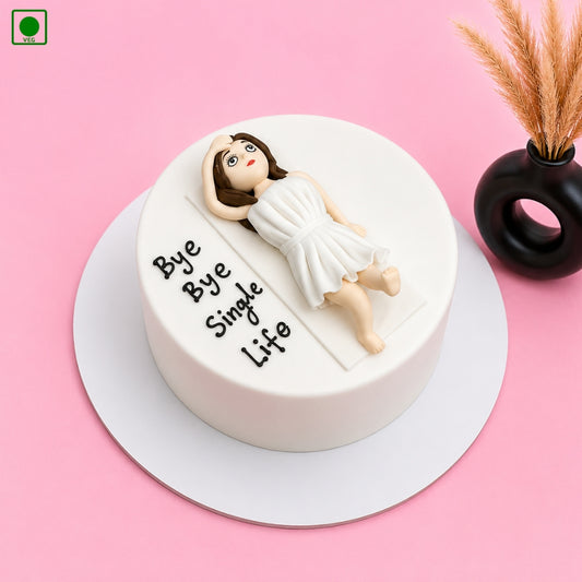 Bye Bye Single Life Cake - Gurgaon, Delhi & Noida