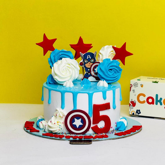 Captain America Superhero Theme Birthday Cake - Gurgaon & Delhi NCR | Cakofy