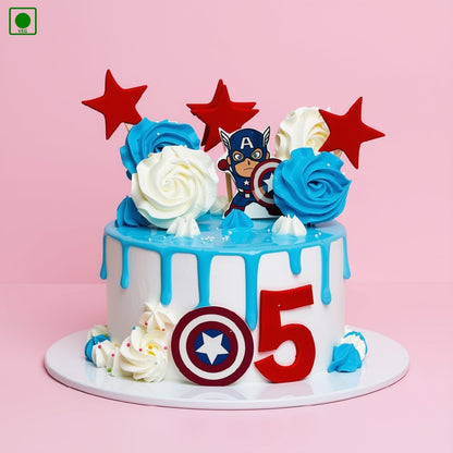 Captain America Theme Cake - Gurgaon, Delhi & Noida