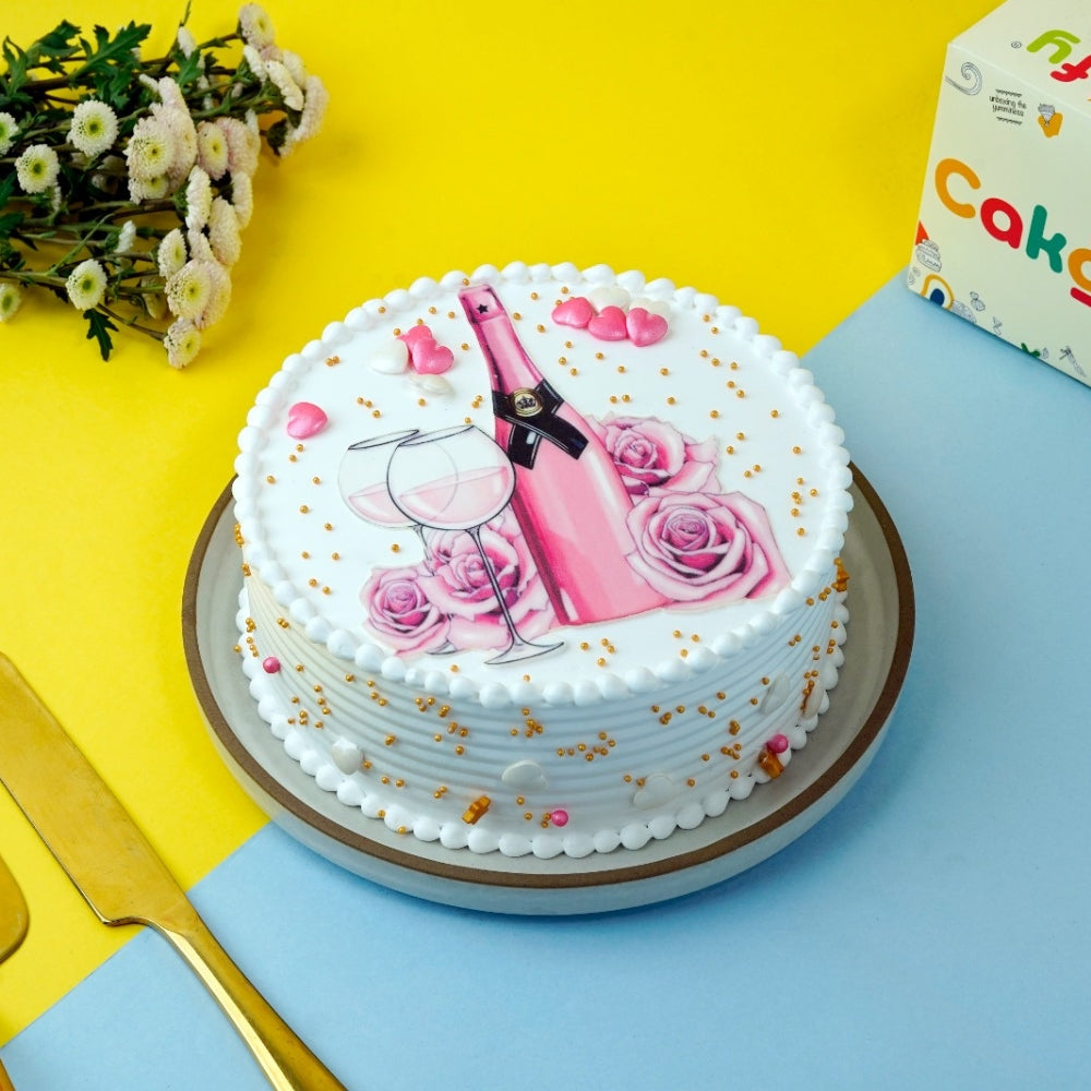 Champagne Celebration Cake - Gurgaon & Delhi NCR | Cakofy