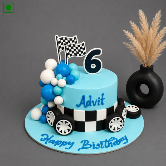 Checkered Flag Racing Cake - Gurgaon, Delhi & Noida