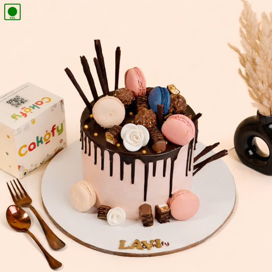 Chocolate Drip Macaron Cake - Gurgaon & Delhi NCR | Cakofy