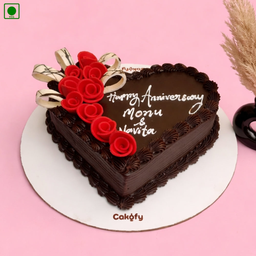 Chocolate Love Heart Cake - Gurgaon & Delhi NCR | Cakofy