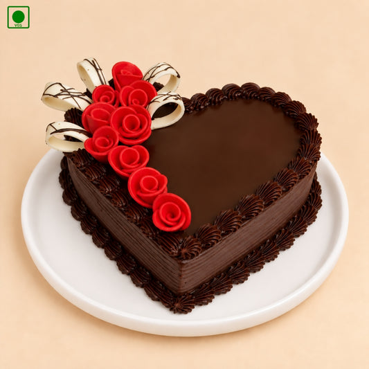 Chocolate Love Heart Cake - Gurgaon, Delhi & Noida