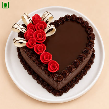 Chocolate Love Heart Cake - Gurgaon, Delhi & Noida
