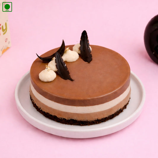 Chocolate Mousse Trio Cake – Gurgaon & Delhi NCR | Cakofy