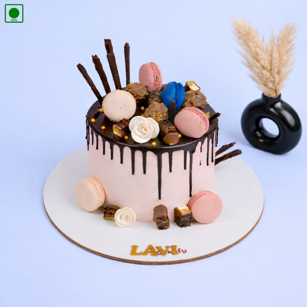 Chocolate Drip Macaron Cake - Gurgaon & Delhi NCR | Cakofy