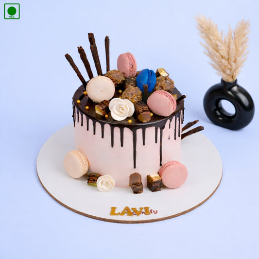 Chocolate Drip Macaron Cake - Gurgaon & Delhi NCR | Cakofy