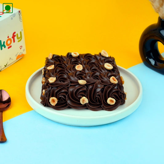Chocolate Hazelnut Square Shape - Gurgaon & Delhi NCR | Cakofy