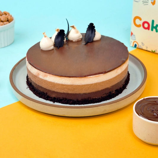 Chocolate Mousse Trio Cake – Gurgaon & Delhi NCR | Cakofy