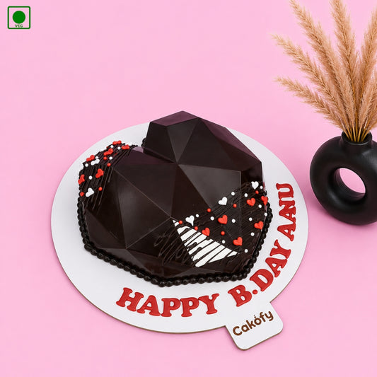 Chocolate Pinata Heart Cake - Gurgaon, Delhi & Noida