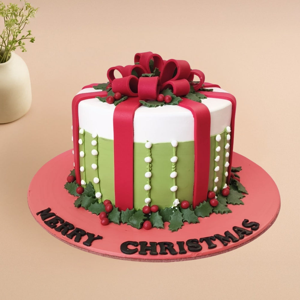 Christmas Gift Box cake - Gurgaon & Delhi NCR | Cakofy