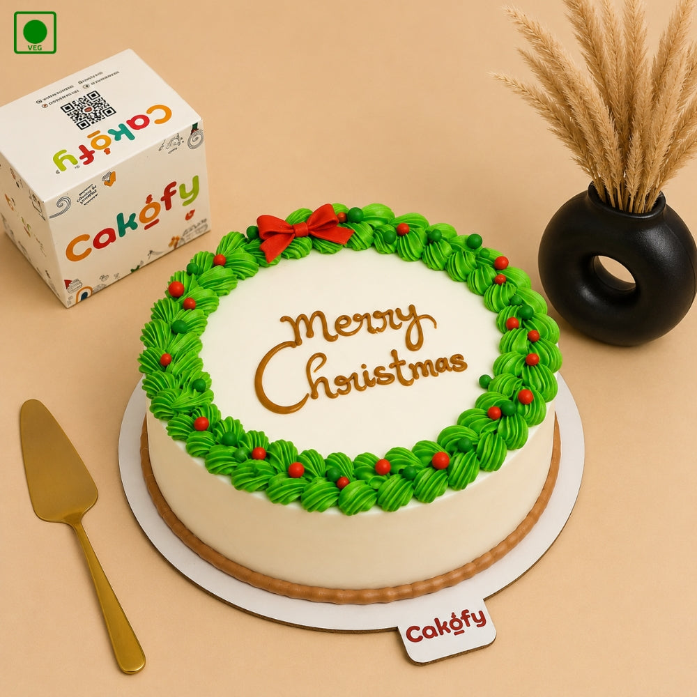 Christmas Wreath Cake - Gurgaon, Delhi & Noida