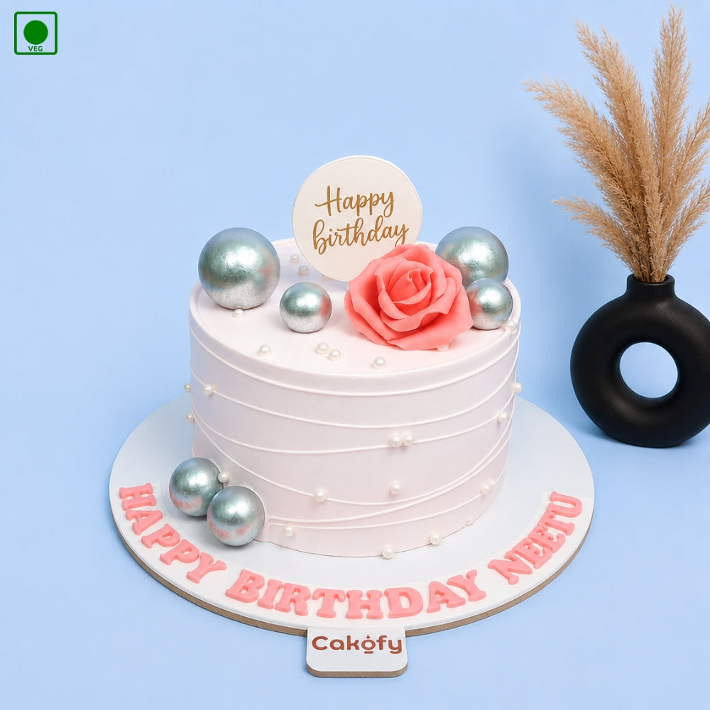 Classic Pearl Rose Cake - Gurgaon, Delhi & Noida
