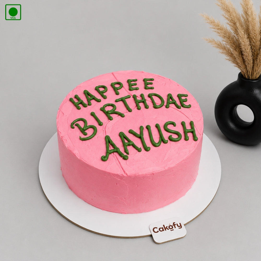 Classic Pink Celebration Cake - Gurgaon, Delhi & Noida