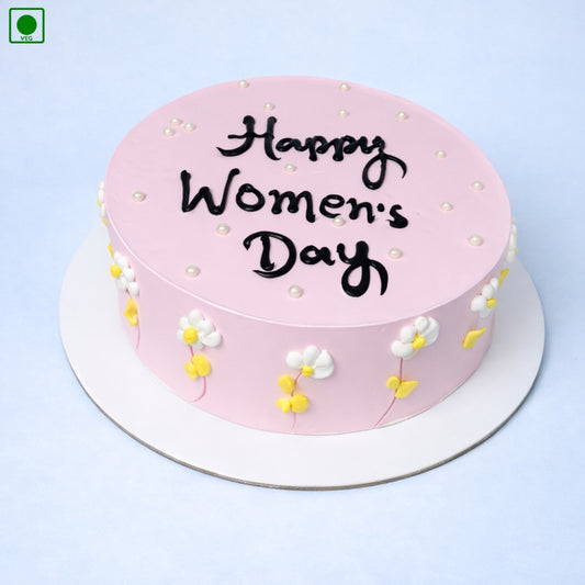 Classic Pink Women’s Day Cake – Gurgaon & Delhi NCR | Cakofy