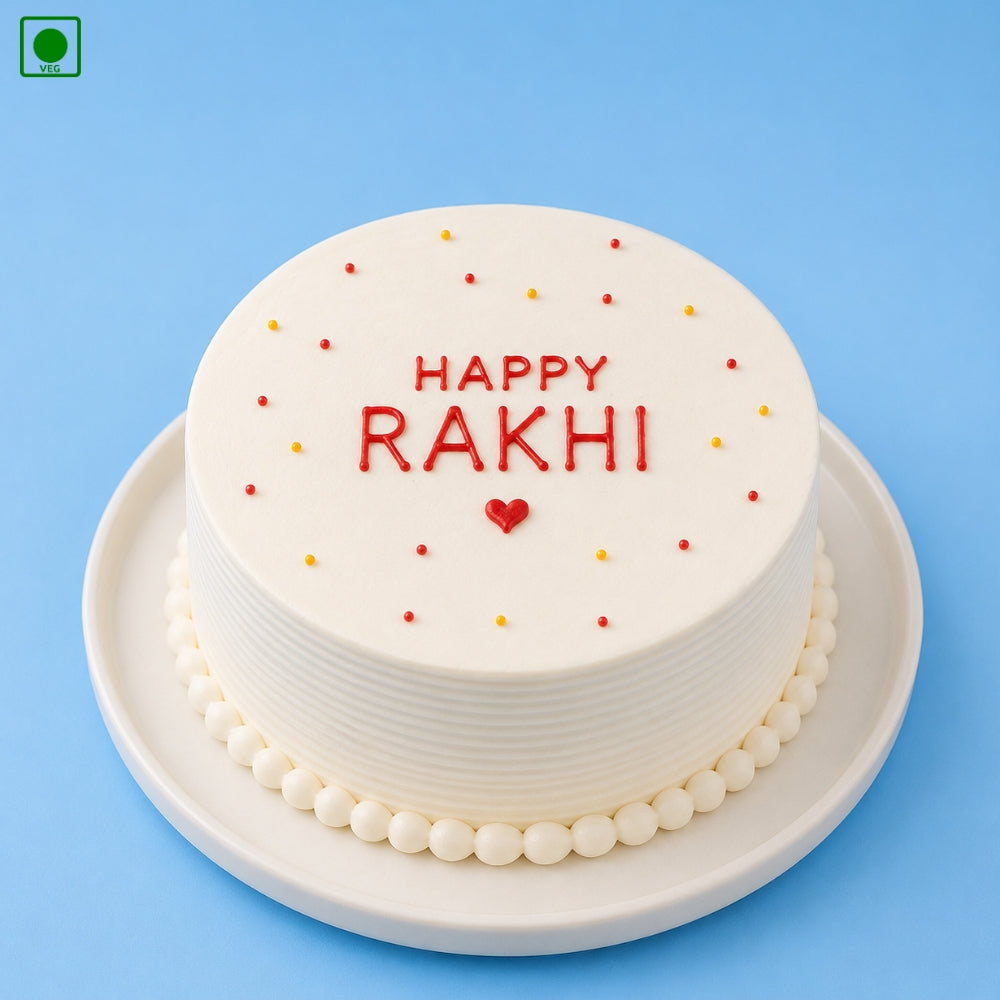 Classic White Rakhi Cake - Gurgaon, Delhi & Noida