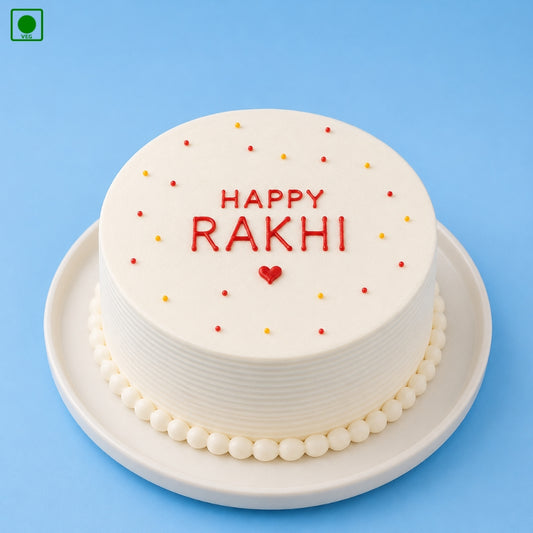 Classic White Rakhi Cake - Gurgaon, Delhi & Noida