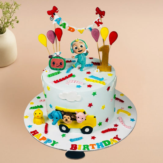 Cocomelon Bus Theme Cake - Gurgaon & Delhi NCR | Cakofy