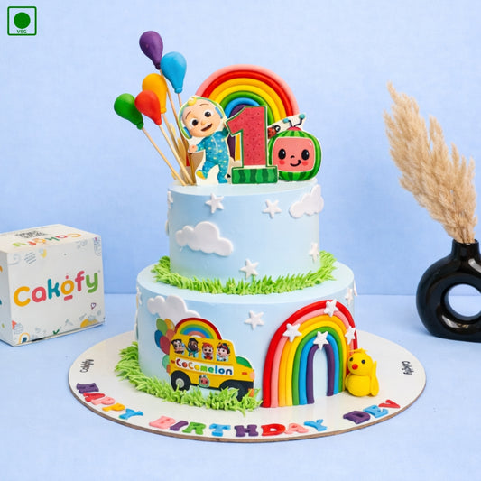 Cocomelon Rainbow Bus Cake - Gurgaon & Delhi NCR | Cakofy
