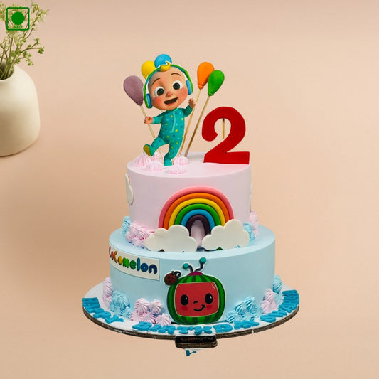 Cocomelon Rainbow Cloud Designer Cake - Gurgaon & Delhi NCR | Cakofy