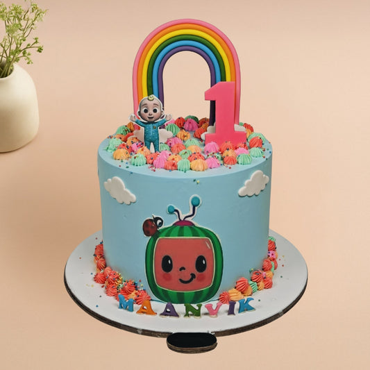 Cocomelon Rainbow Fondant Cake - Gurgaon & Delhi NCR | Cakofy