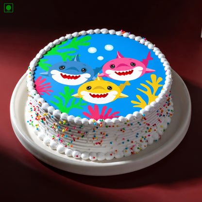 Colorful Baby Shark Poster Cake - Gurgaon, Delhi & Noida