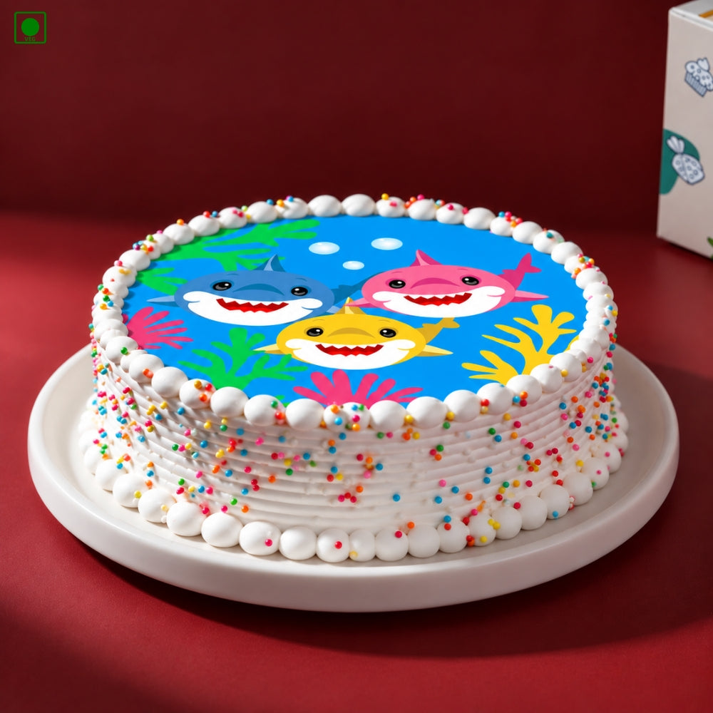 Colorful Baby Shark Poster Cake - Gurgaon, Delhi & Noida