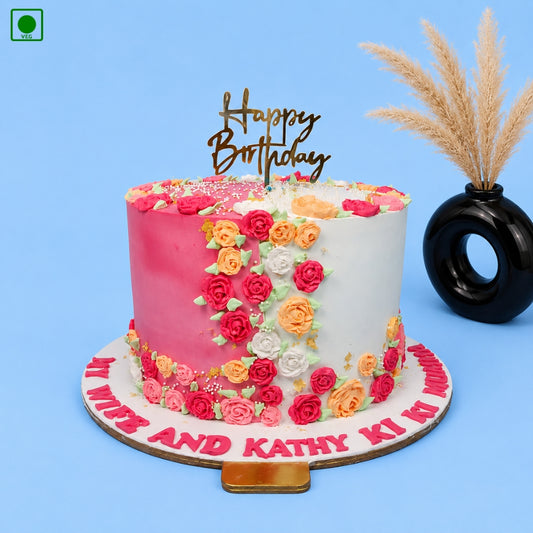 Colorful Flower Birthday Cake – Gurgaon, Delhi & Noida