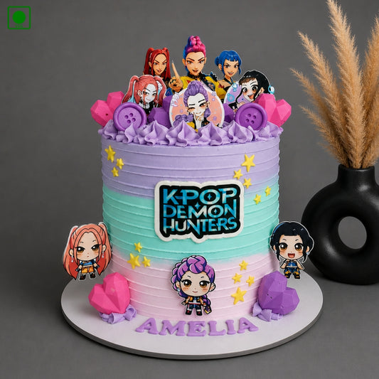 Colorful K-Pop Theme Cake