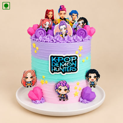 Colorful K-Pop Theme Cake - Gurgaon, Delhi & Noida