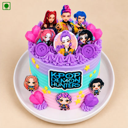 Colorful K-Pop Theme Cake - Gurgaon, Delhi & Noida