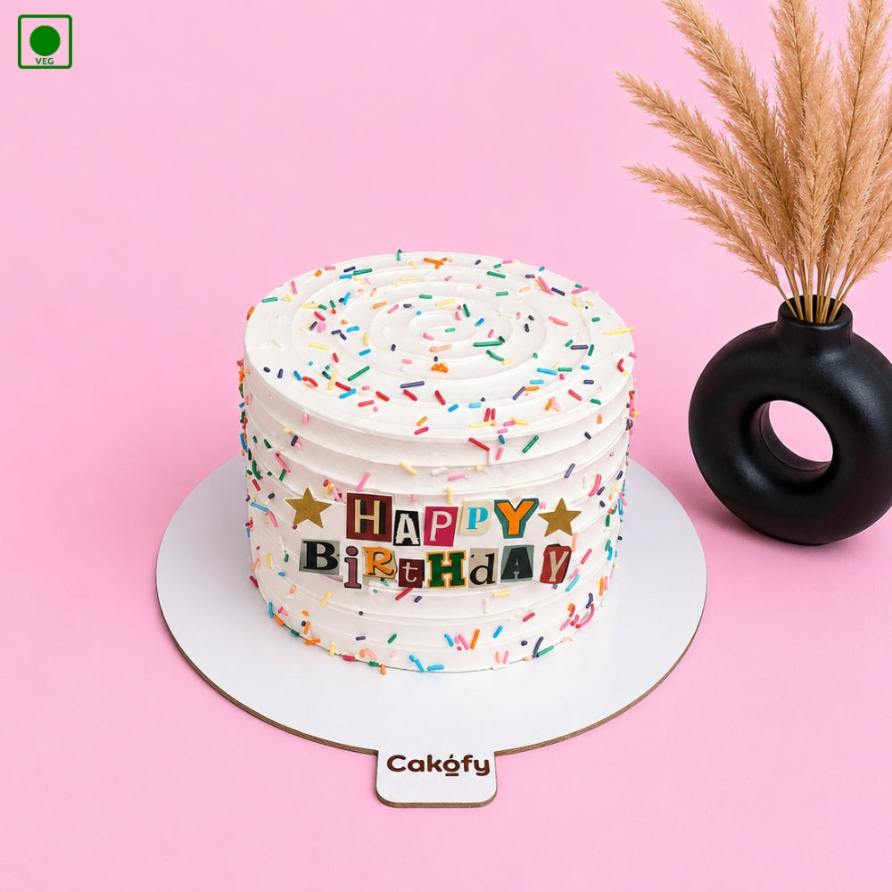 Colorful Sprinkle Birthday Cake - Gurgaon, Delhi & Noida