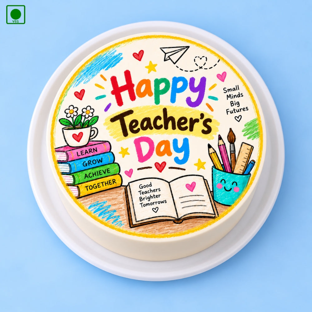Colourful Teacher’s Day Bento Cake – Gurgaon, Delhi & Noida