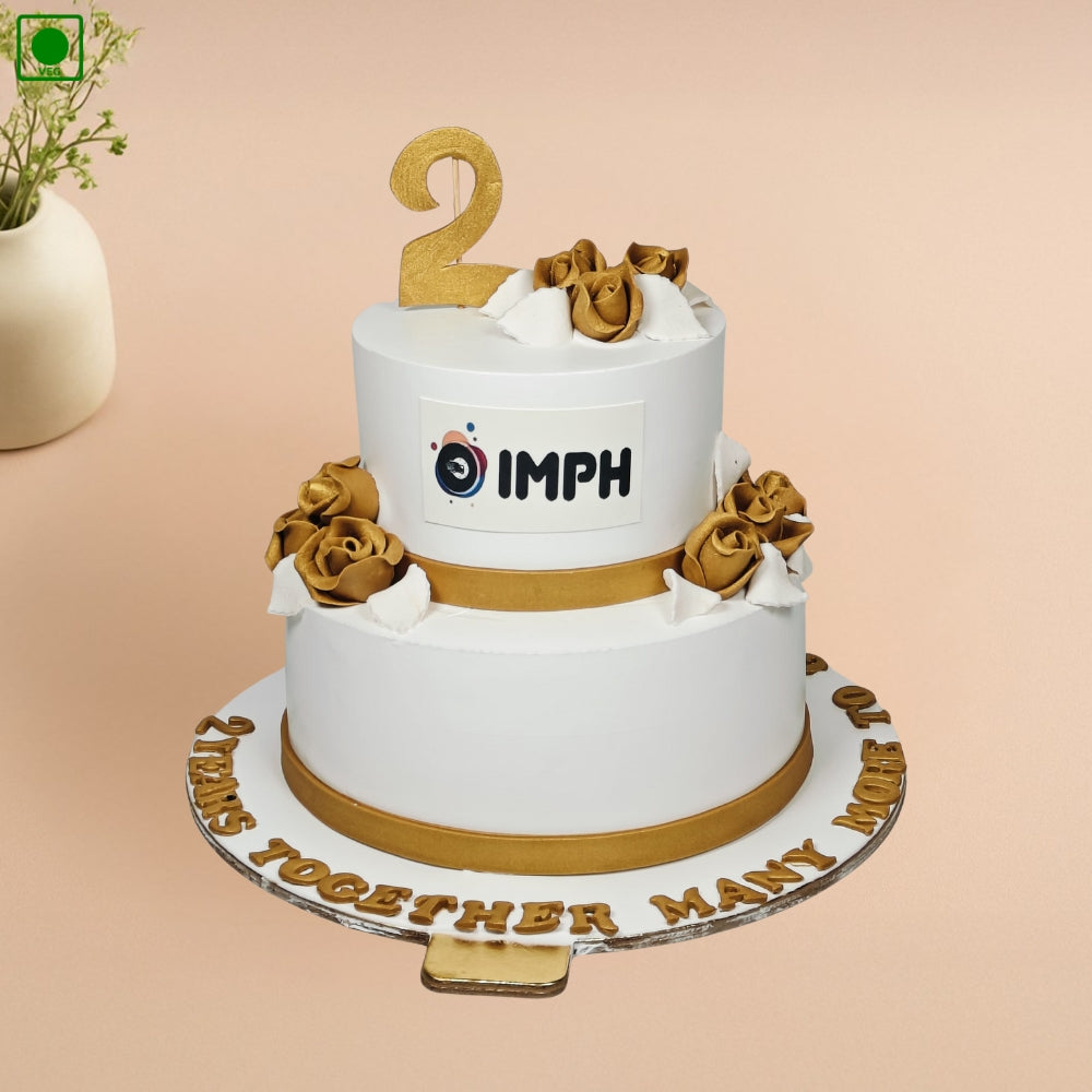 Corporate Logo Two-Tier Cake - Gurgaon & Delhi NCR | Cakofy