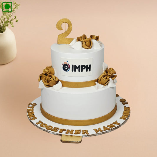 Corporate Logo Two-Tier Cake - Gurgaon & Delhi NCR | Cakofy