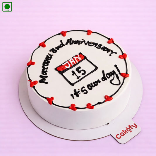 Couple Anniversary Date Cake - Gurgaon & Delhi NCR | Cakofy